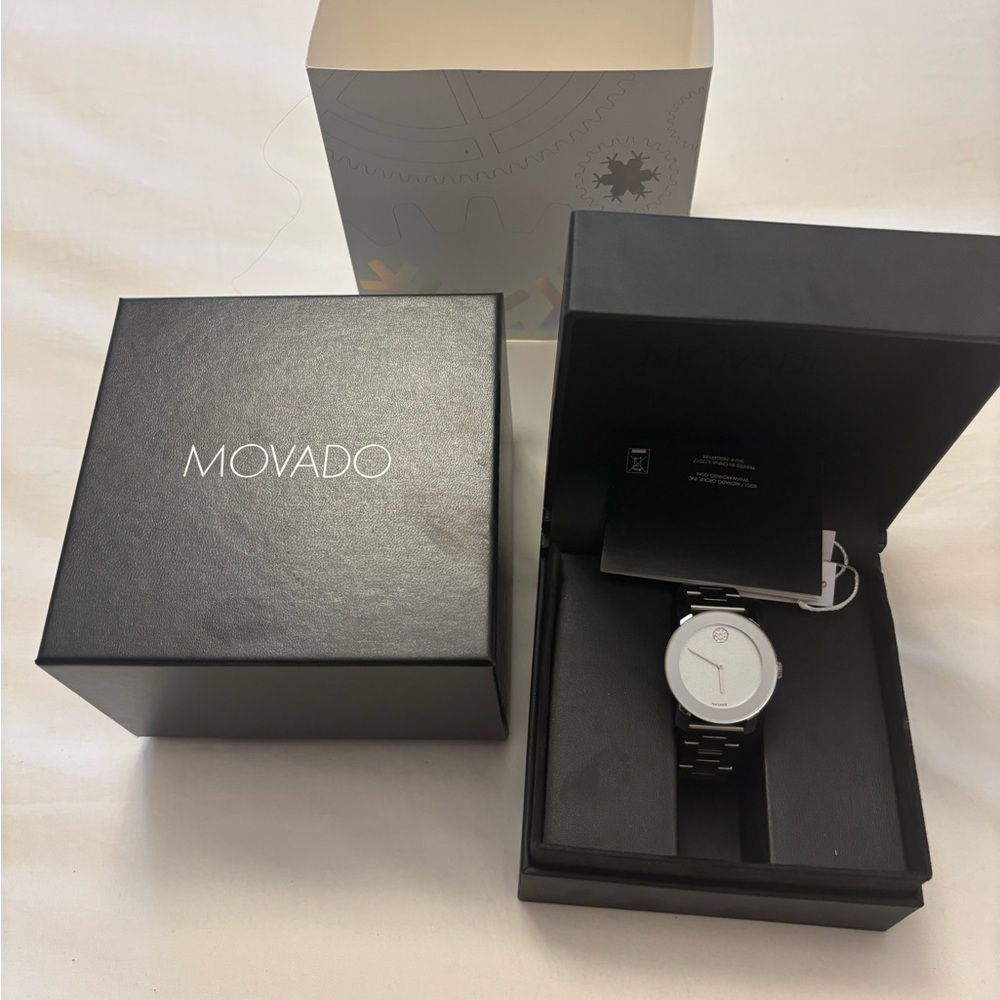 Movado Bold Stainless crystal Glitter dial women watch